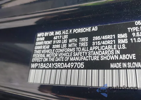 2024 Porsche Cayenne Coupe из США, поврежденный, VIN WP1BA2AY3RDA49705